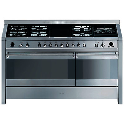 Smeg A5-8 Dual Fuel Range Cooker, Stainless Steel Smeg A5-8 Dual Fuel Range Cooker, Stainless Steel